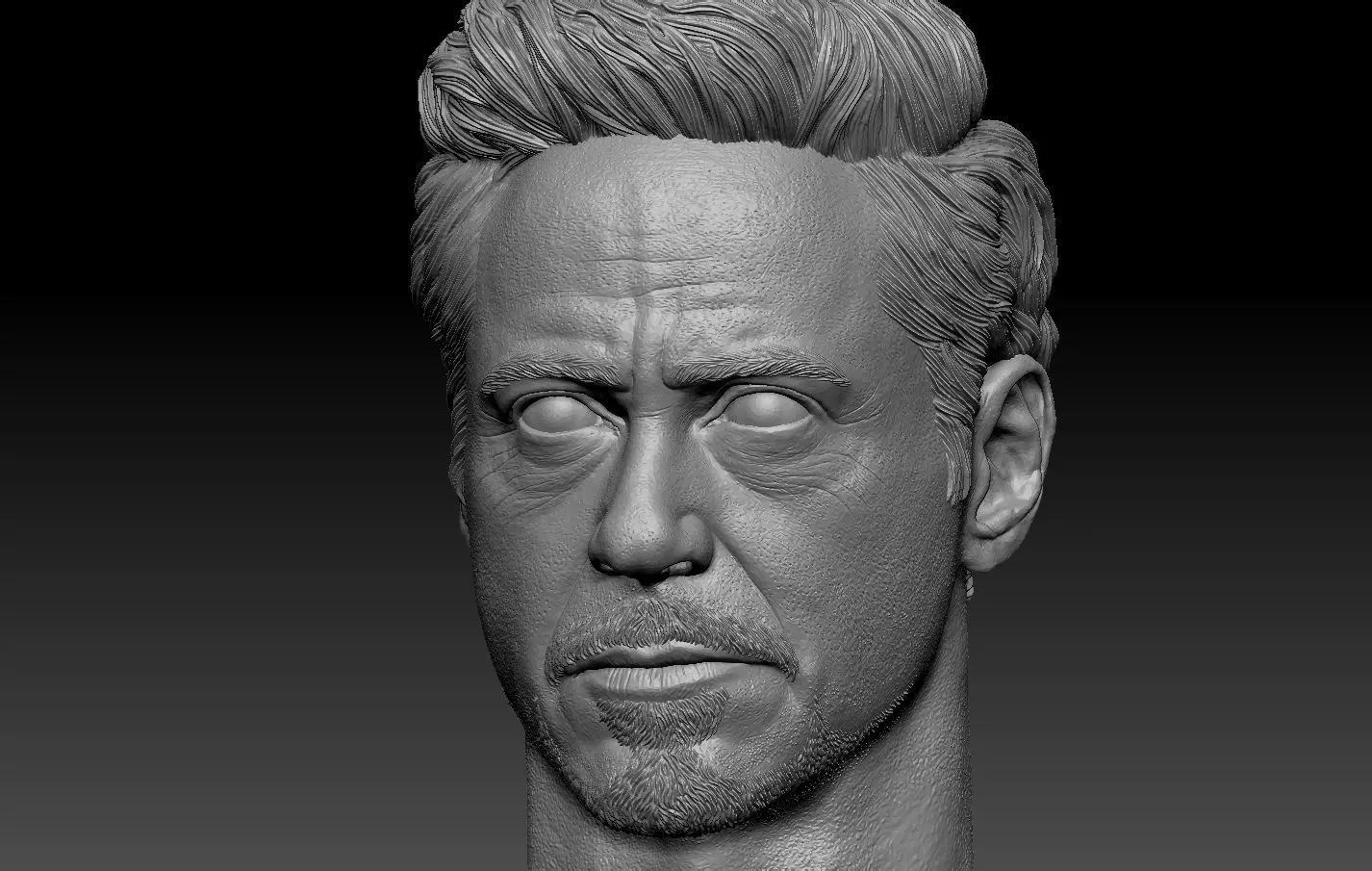 Tony Stark Iron Man Robert Downey Jr head 3D print model_0