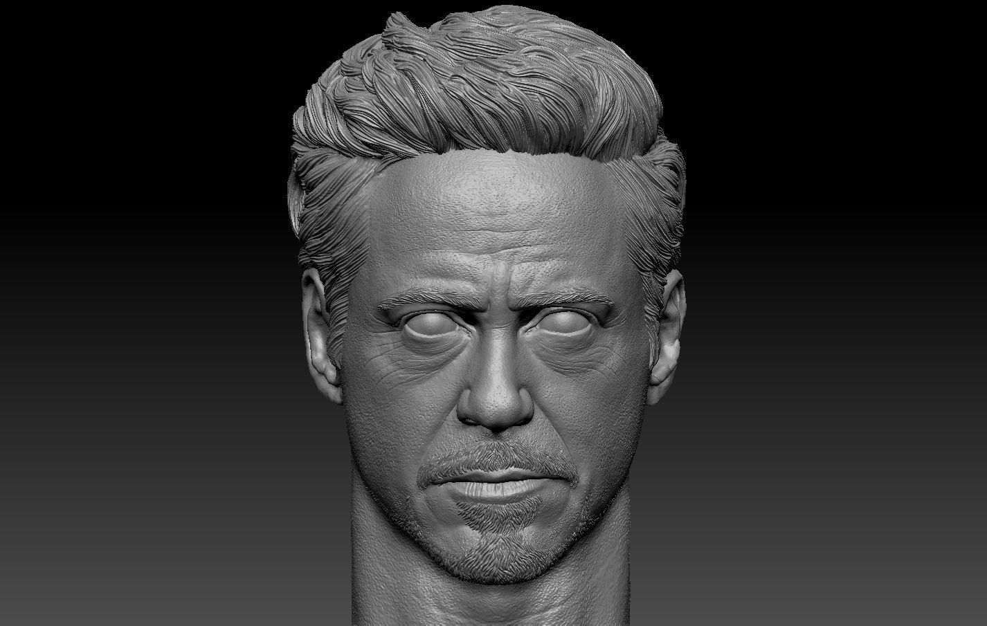 Tony Stark Iron Man Robert Downey Jr head 3D print model_3