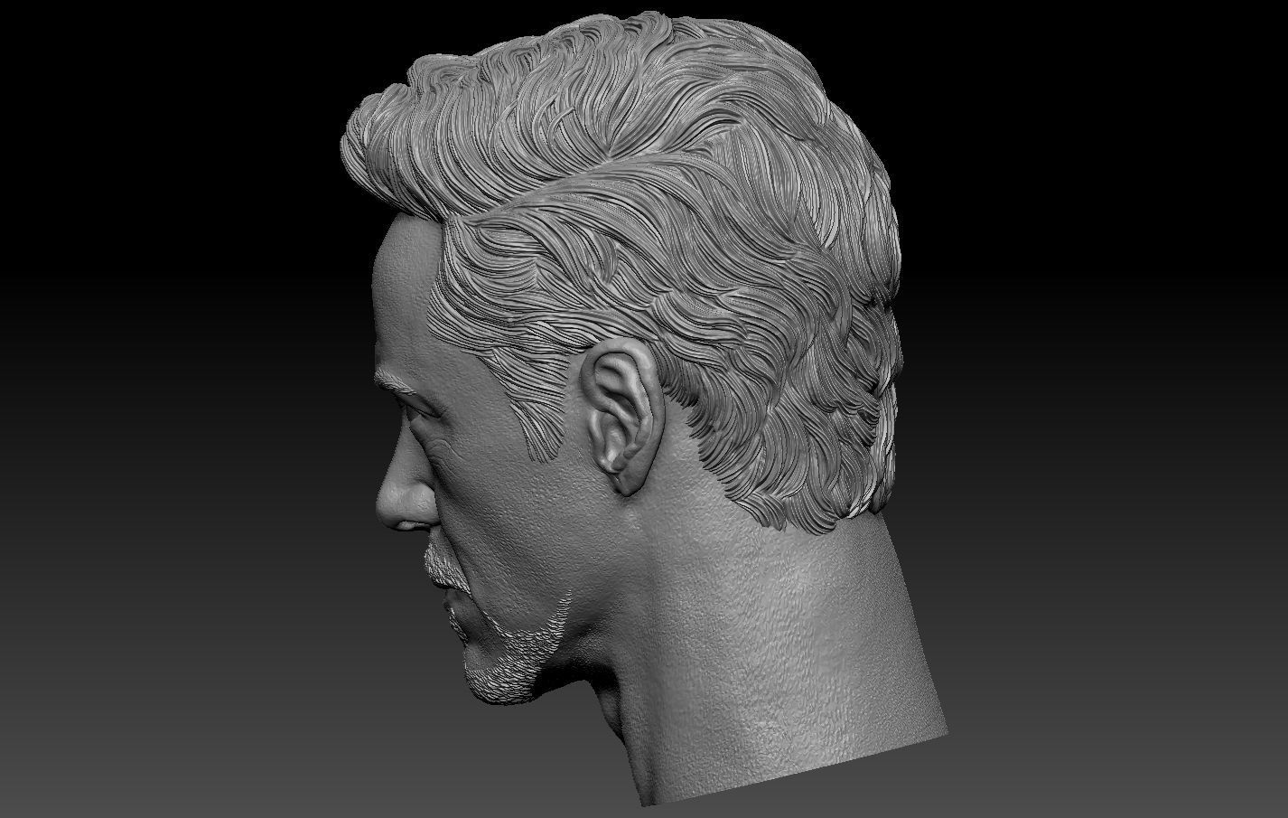 Tony Stark Iron Man Robert Downey Jr head 3D print model_7