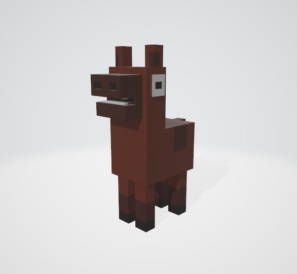 Crossy Road type game Horse and Rider Low-poly 3D model_1