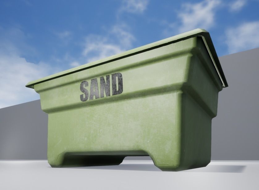 Sand reservoir box Low-poly 3D model_7