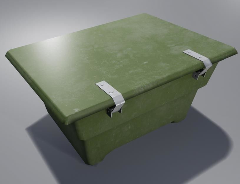 Sand reservoir box Low-poly 3D model_2