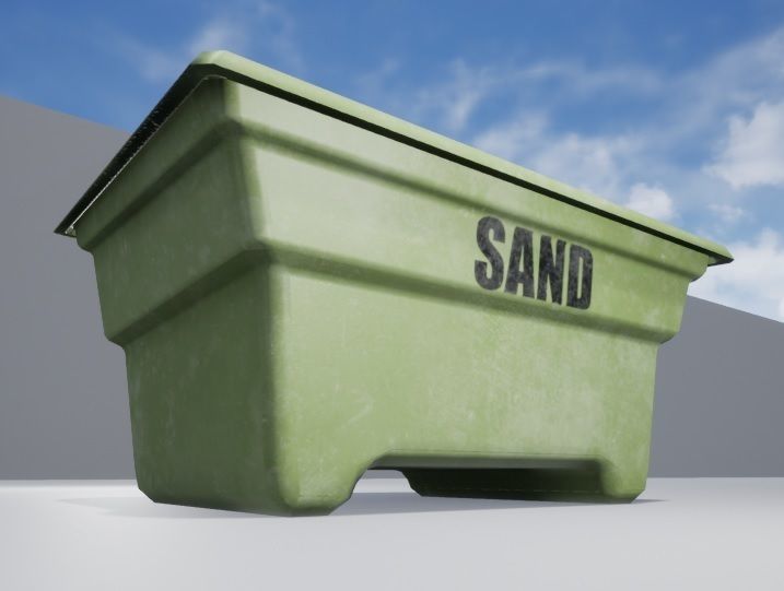 Sand reservoir box Low-poly 3D model_8