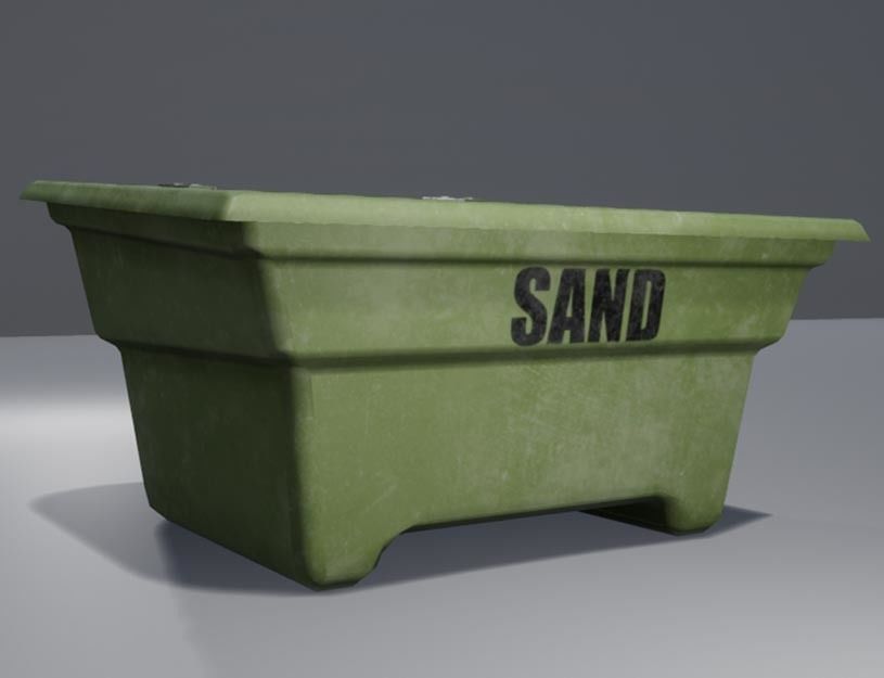 Sand reservoir box Low-poly 3D model_1