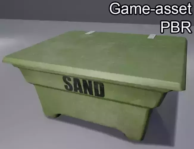 Sand reservoir box Low-poly 3D model