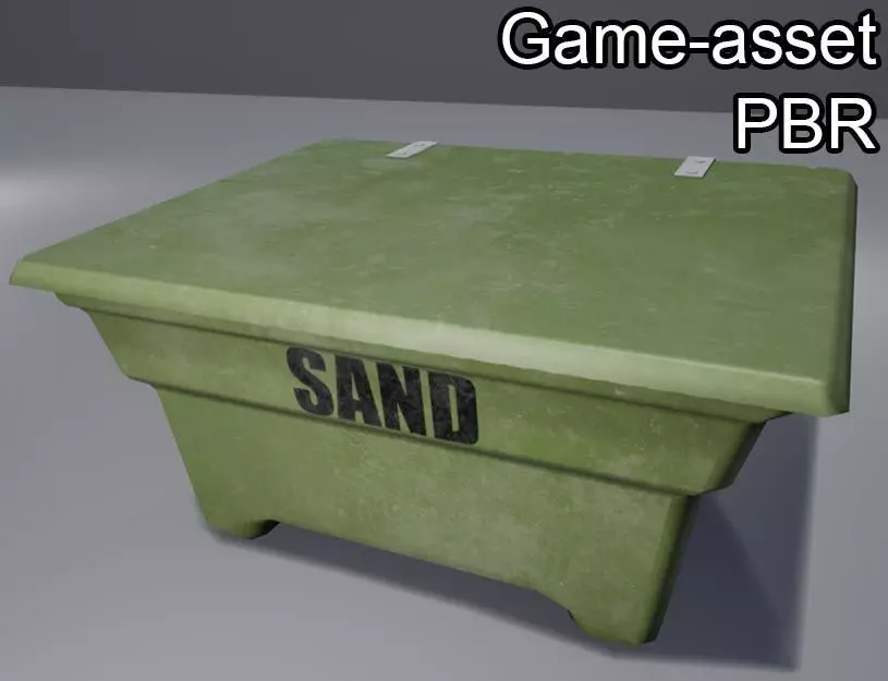 Sand reservoir box Low-poly 3D model_0
