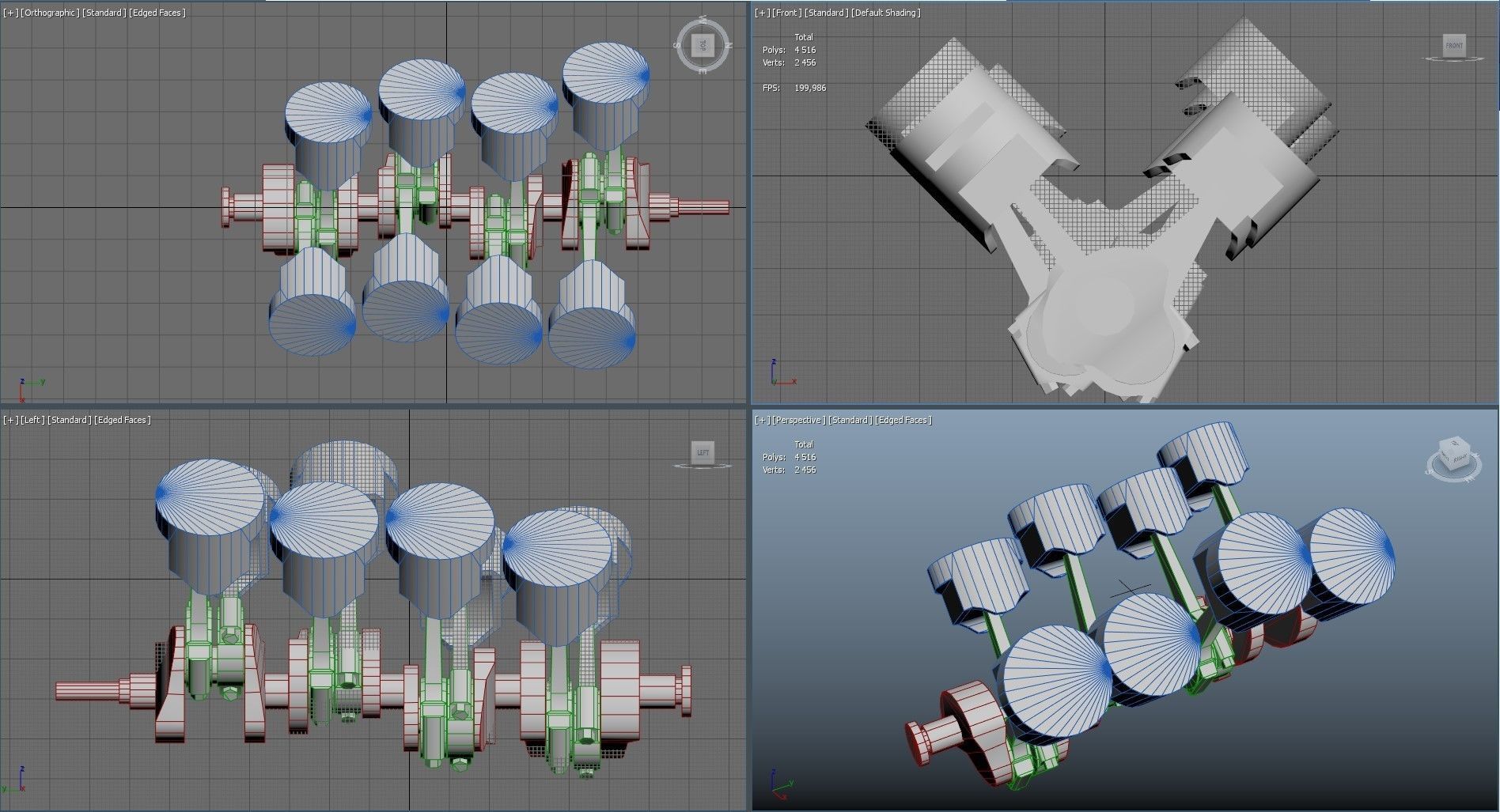 V8 Pistons Low-poly 3D model_6