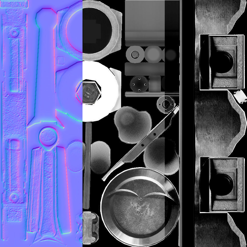 V8 Pistons Low-poly 3D model_7