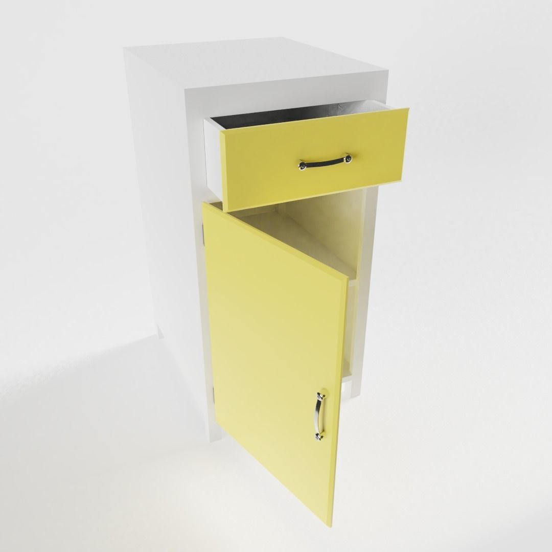 Small Vintage Kitchen Cabinet 3D model_1