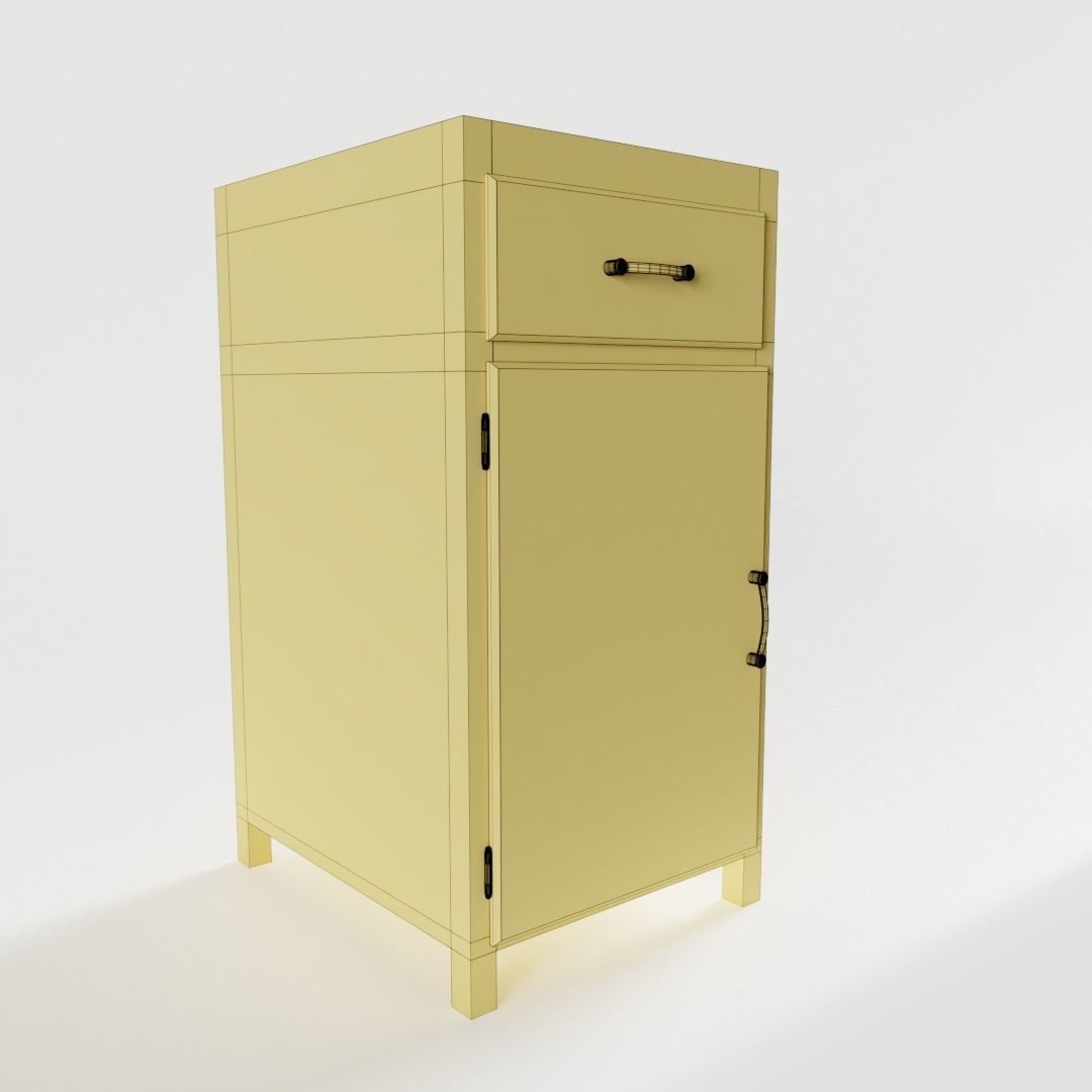 Small Vintage Kitchen Cabinet 3D model_6