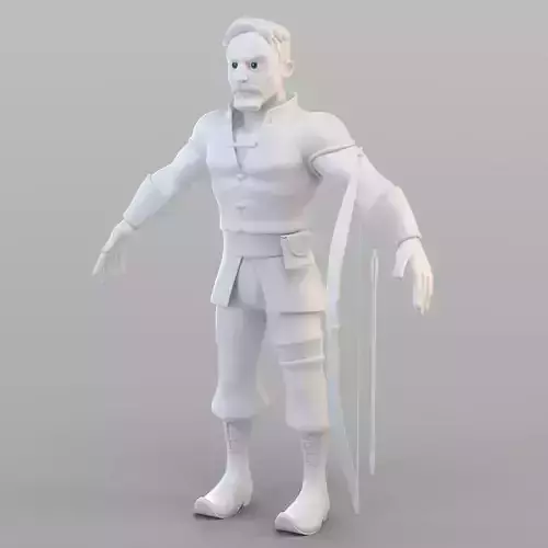 Cartoon Medieval Hunter 3D model