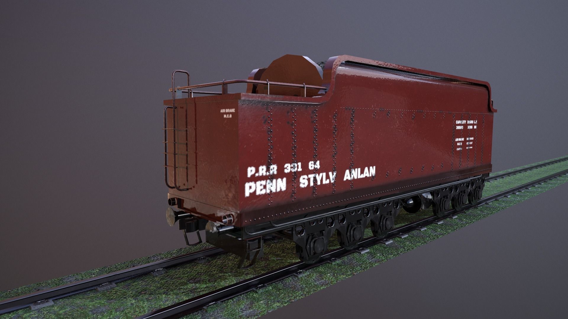 Train Hopper car Low-poly 3D model Low-poly 3D model_11