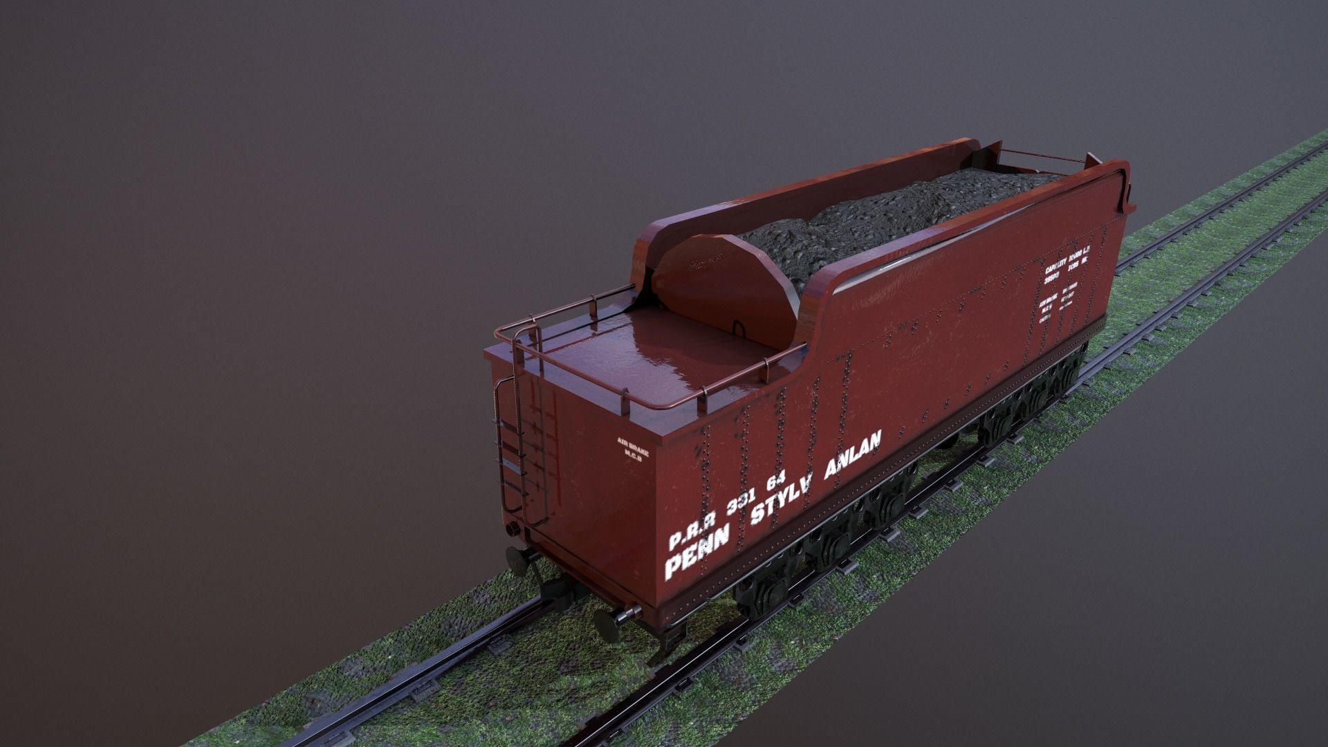 Train Hopper car Low-poly 3D model Low-poly 3D model_9