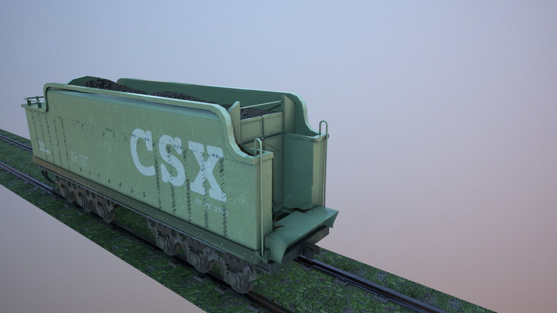 Train Hopper car Low-poly 3D model Low-poly 3D model_3