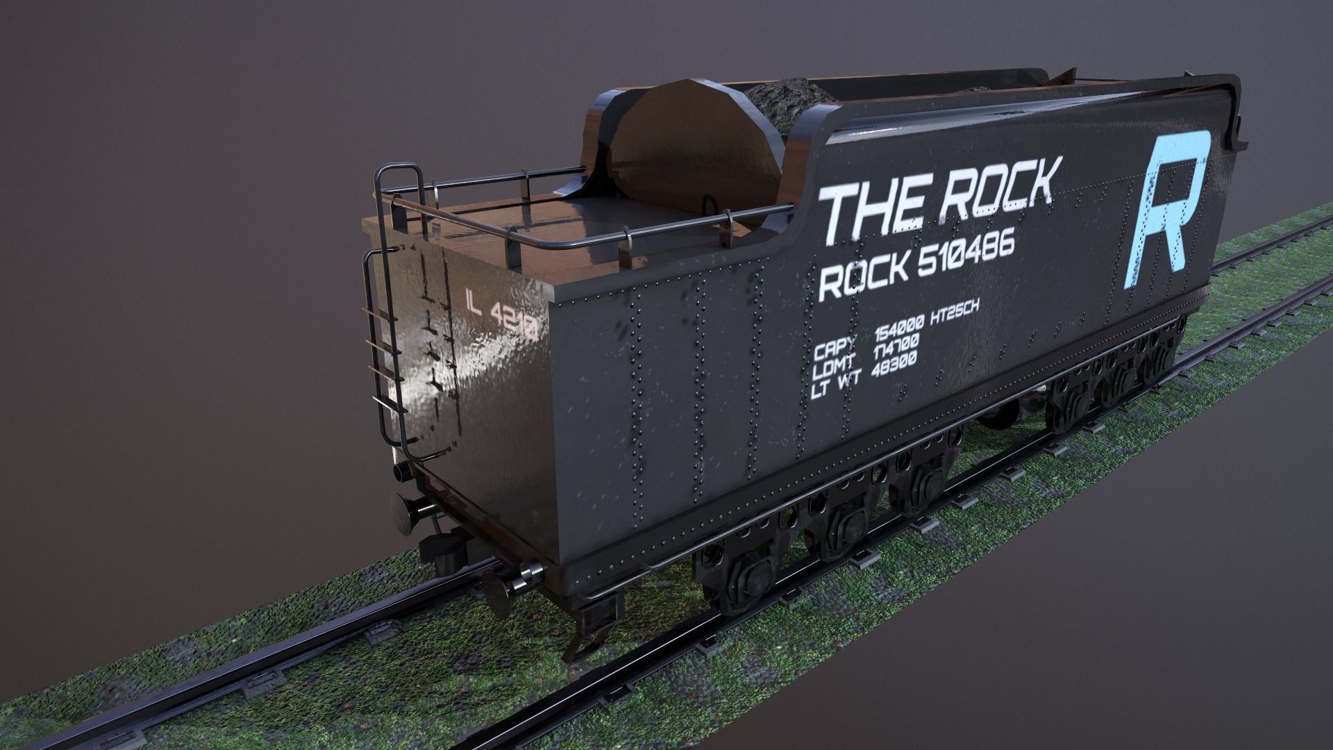 Train Hopper car Low-poly 3D model Low-poly 3D model_15