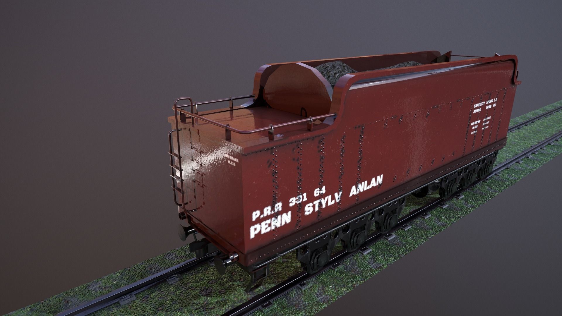 Train Hopper car Low-poly 3D model Low-poly 3D model_10