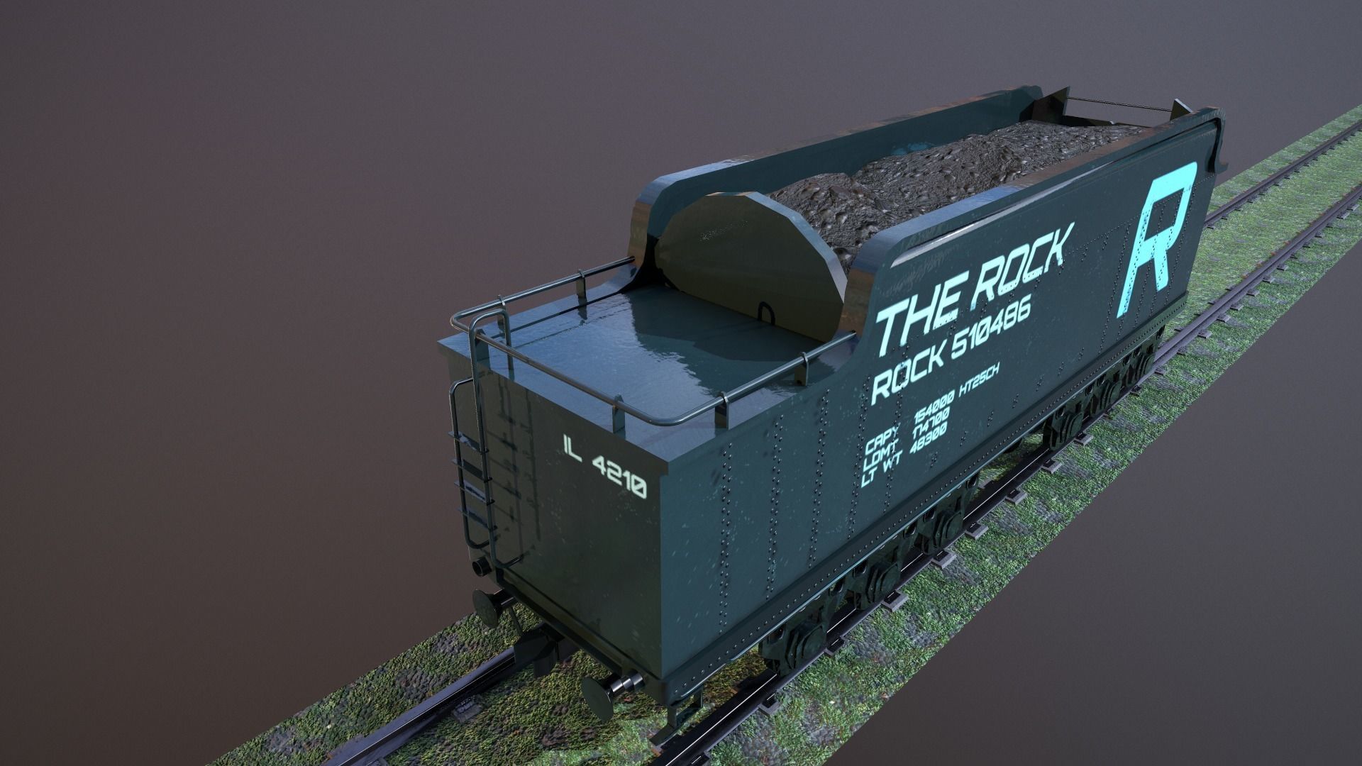Train Hopper car Low-poly 3D model Low-poly 3D model_1
