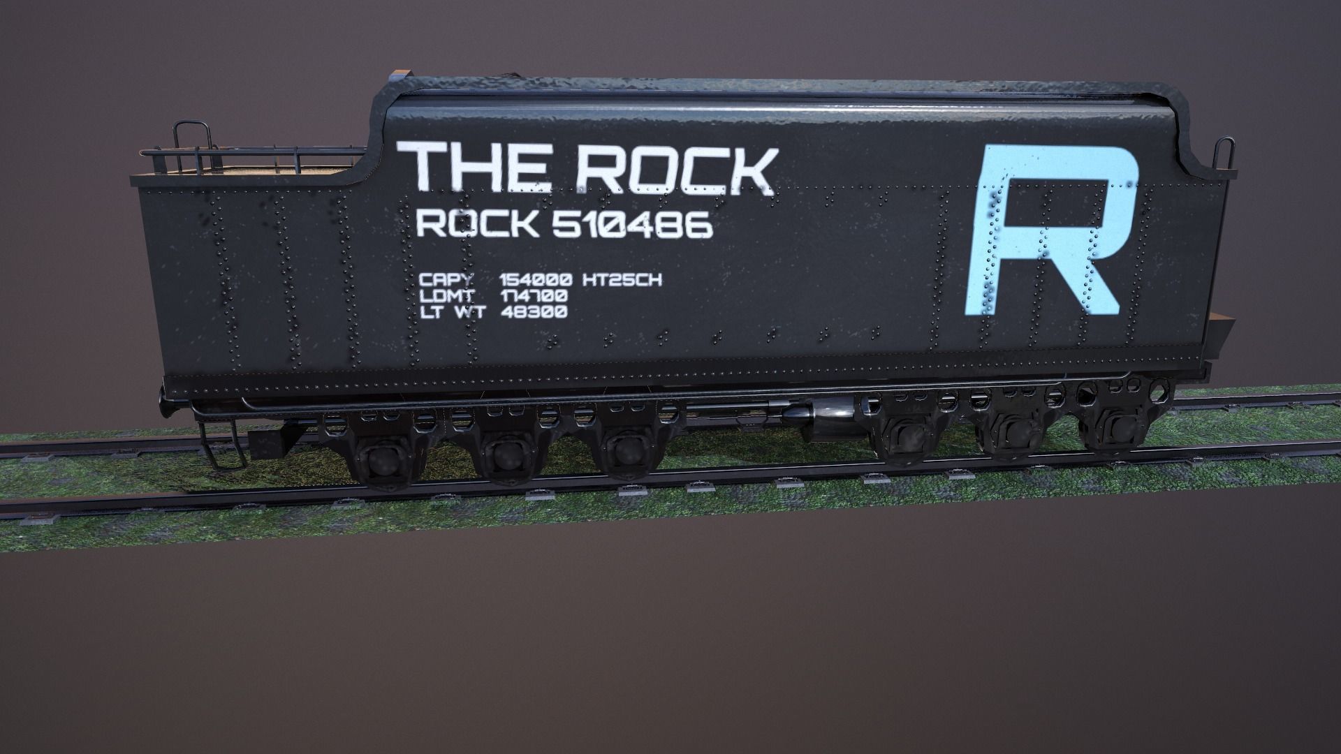 Train Hopper car Low-poly 3D model Low-poly 3D model_16