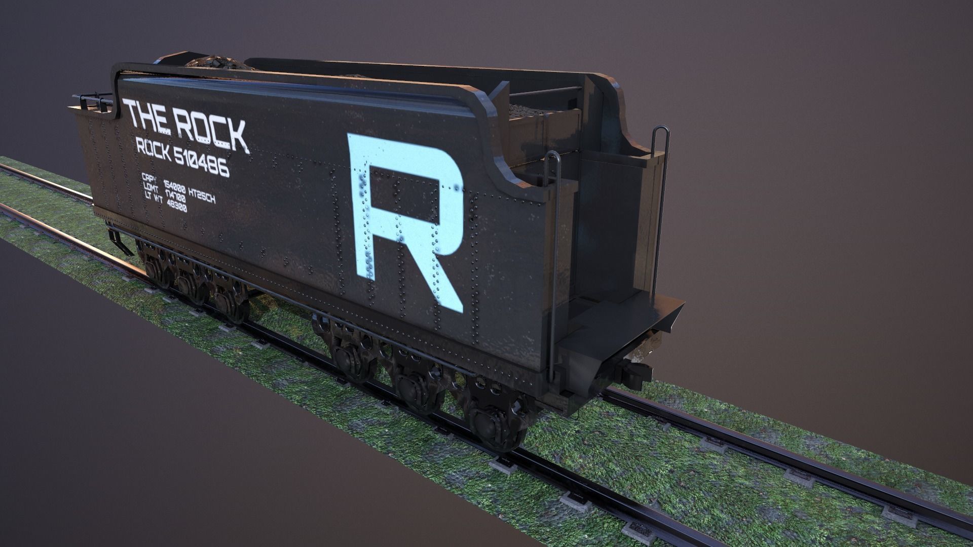 Train Hopper car Low-poly 3D model Low-poly 3D model_17