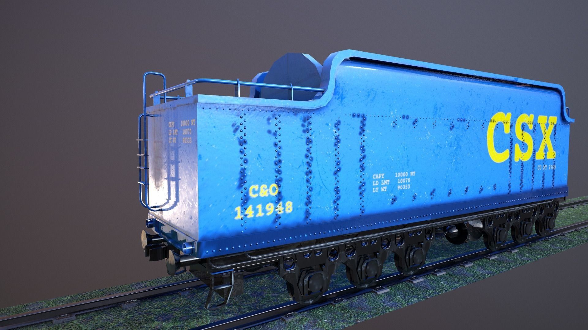 Train Hopper car Low-poly 3D model Low-poly 3D model_14