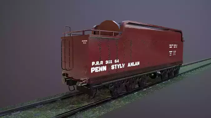 Train Hopper car Low-poly 3D model Low-poly 3D model