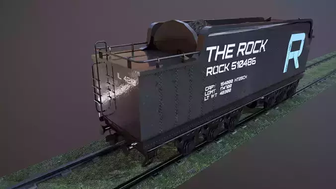 Train Hopper car Low-poly 3D model