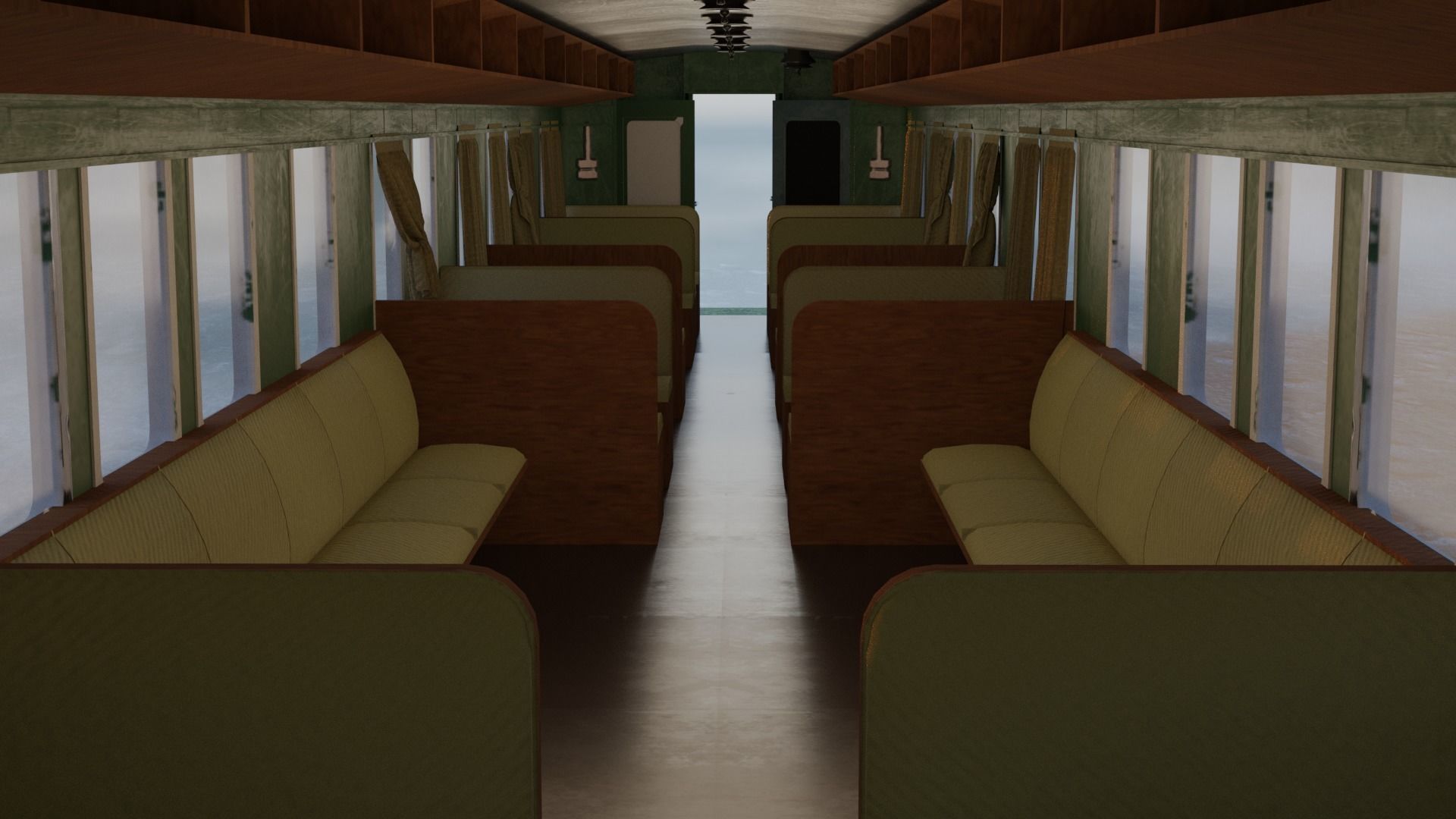 Steam Passengers Car Low-poly 3D model Low-poly 3D model_6