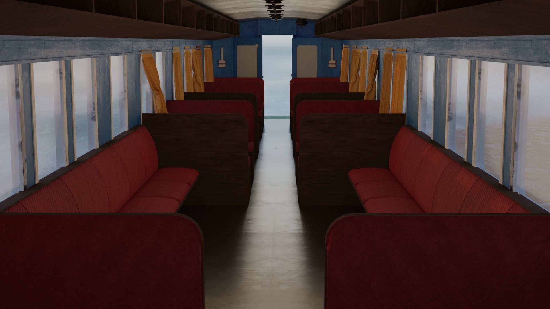 Steam Passengers Car Low-poly 3D model Low-poly 3D model_7