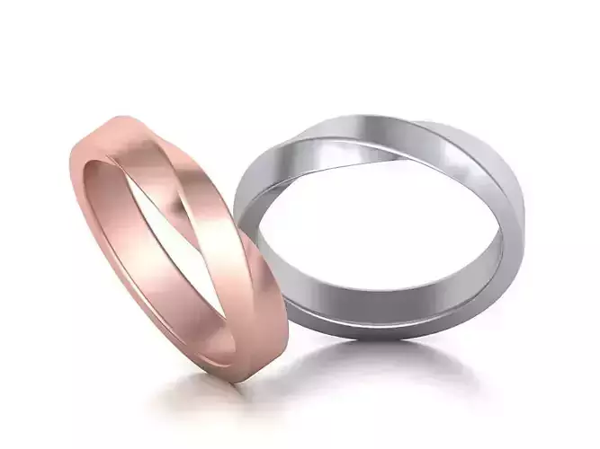 Mobius wedding Ring 4mm wide 3dmodel  3D print model