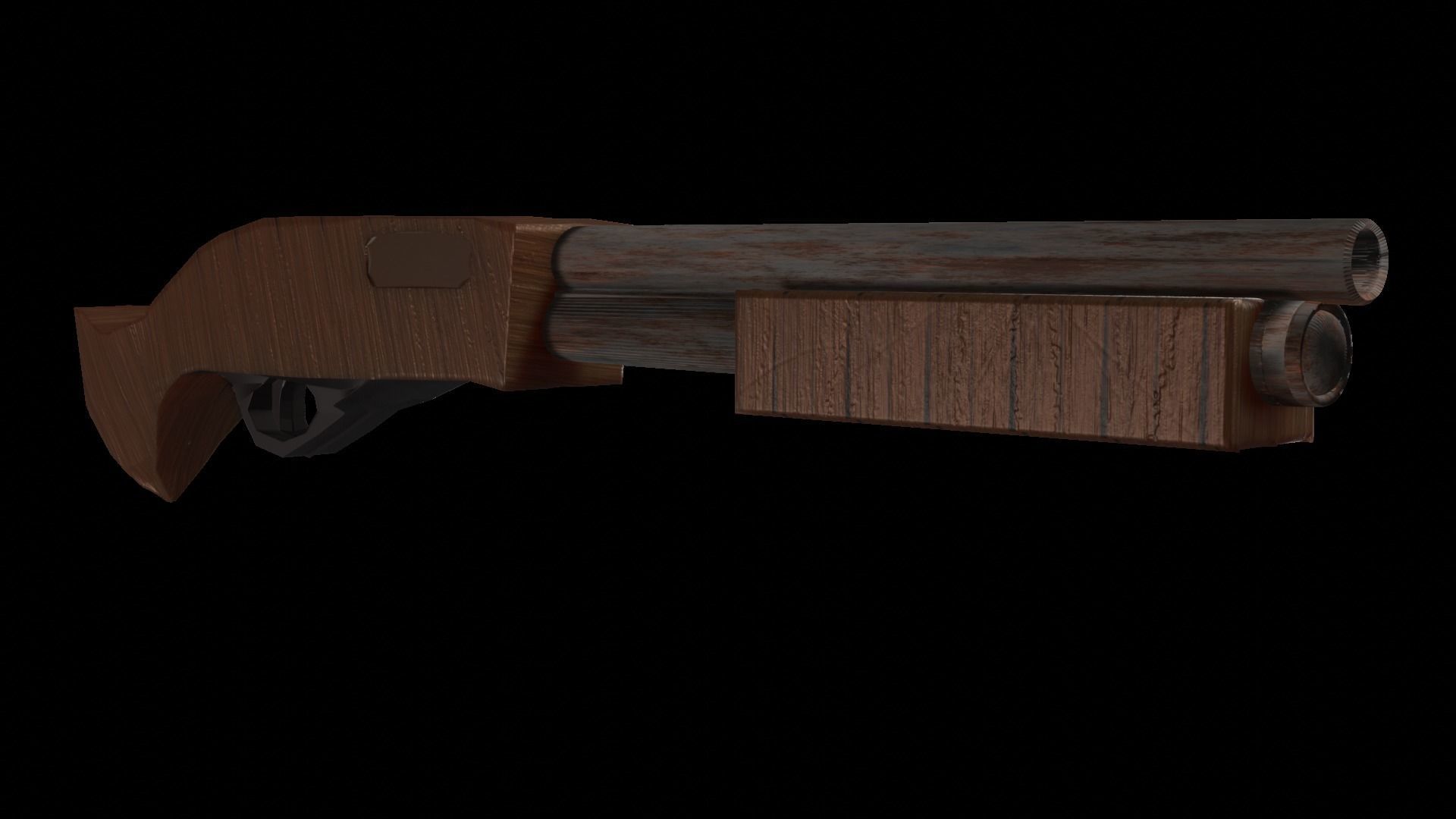 rust shotgun low poly 3D models Free low-poly 3D model_2