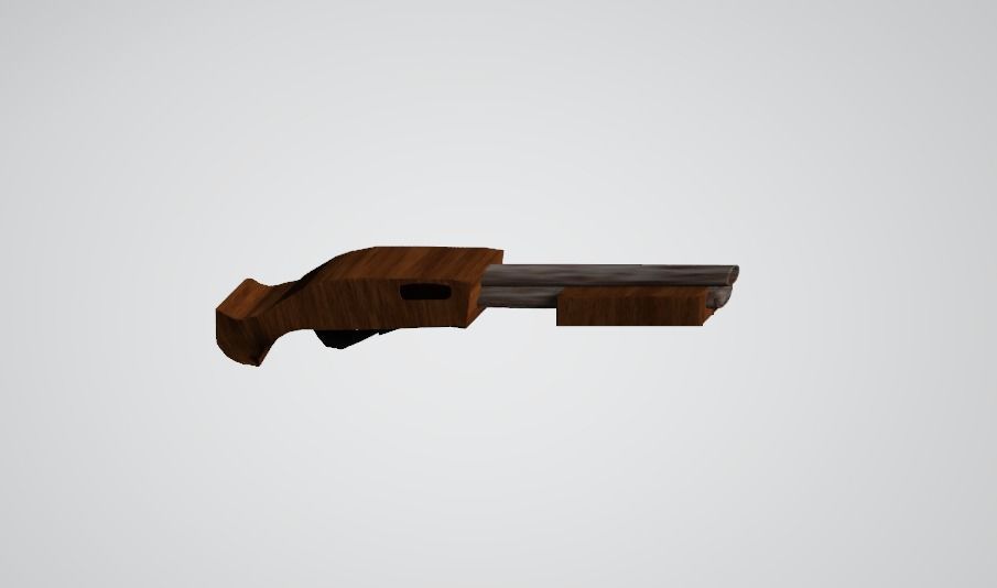 rust shotgun low poly 3D models Free low-poly 3D model_1