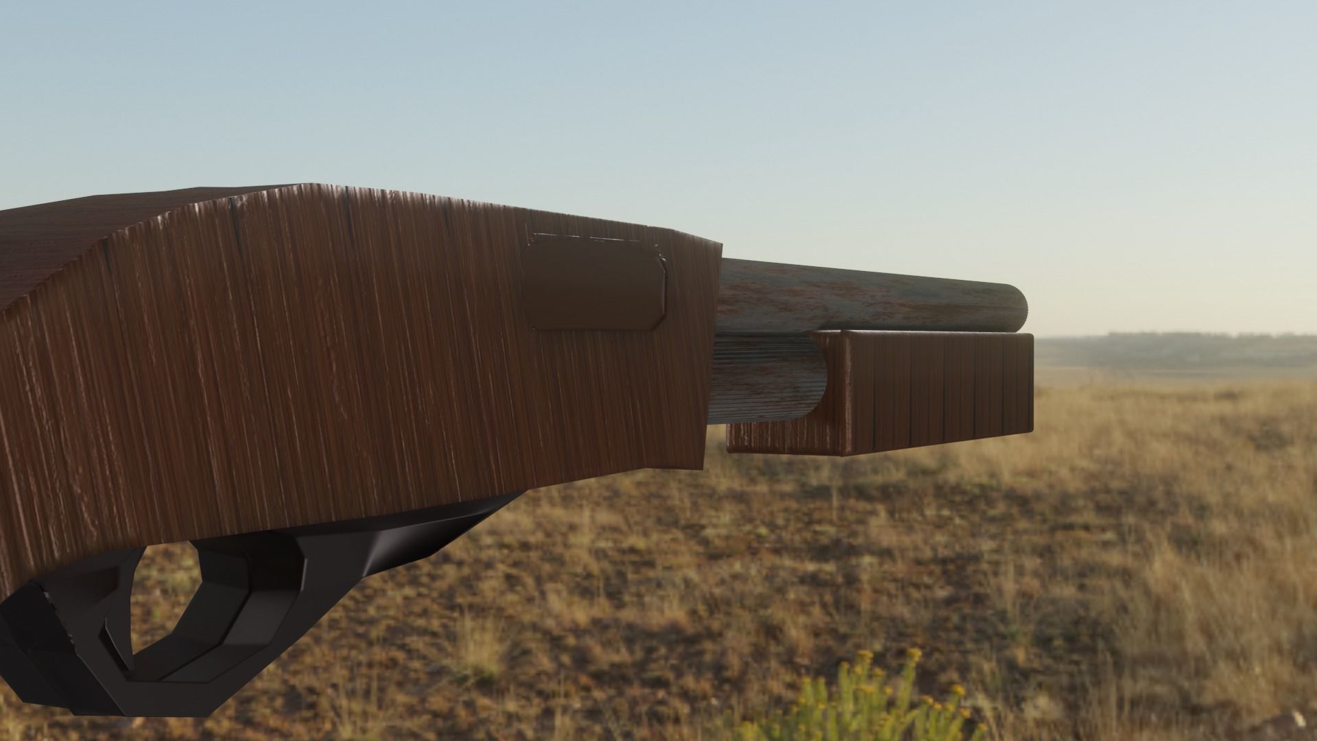 rust shotgun low poly 3D models Free low-poly 3D model_6
