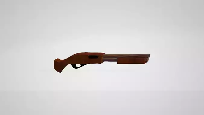 rust shotgun low poly 3D models Free low-poly 3D model