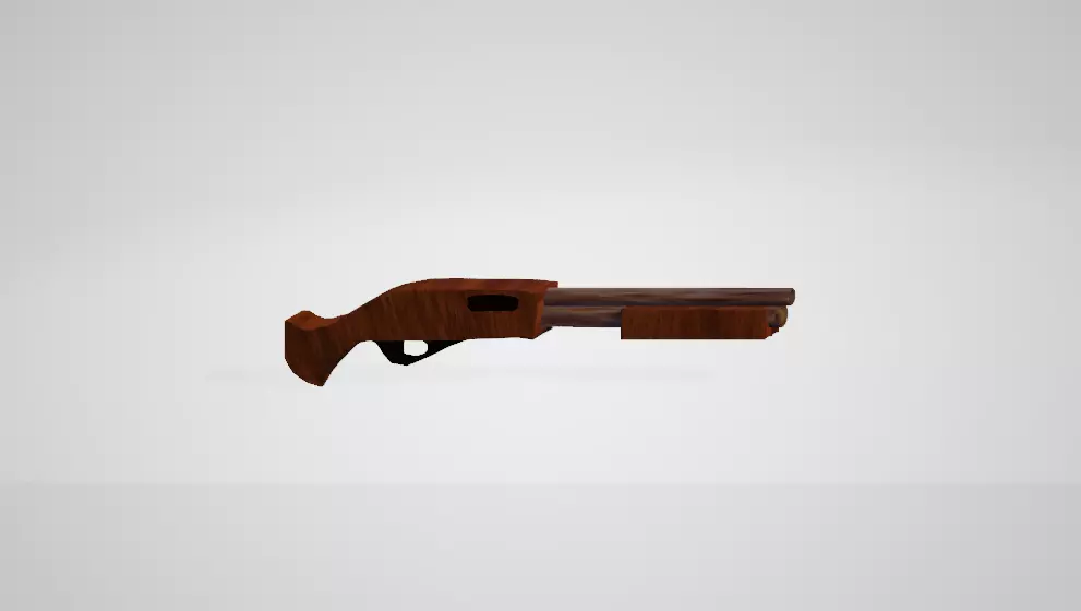 rust shotgun low poly 3D models Free low-poly 3D model_0