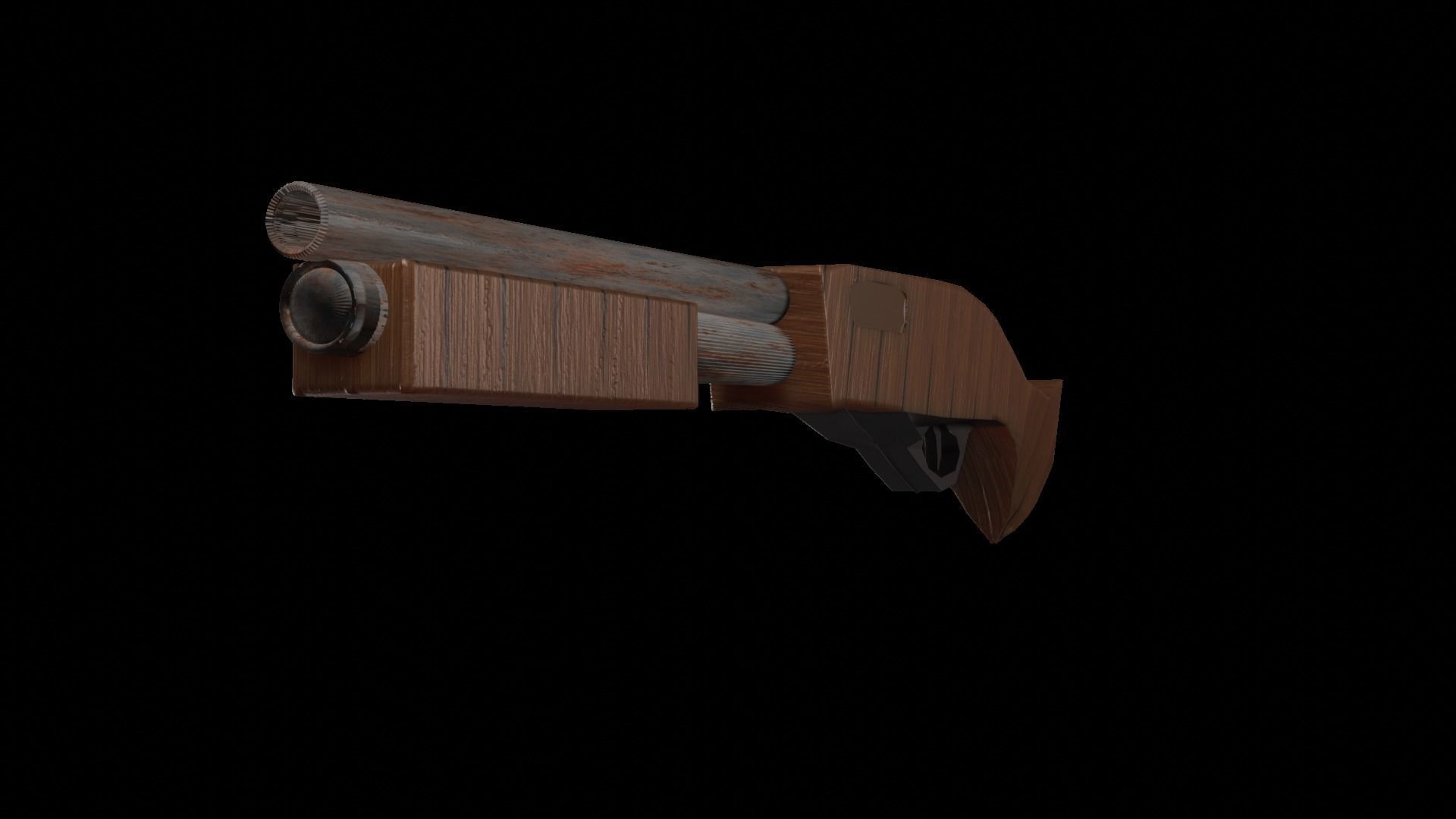rust shotgun low poly 3D models Free low-poly 3D model_5
