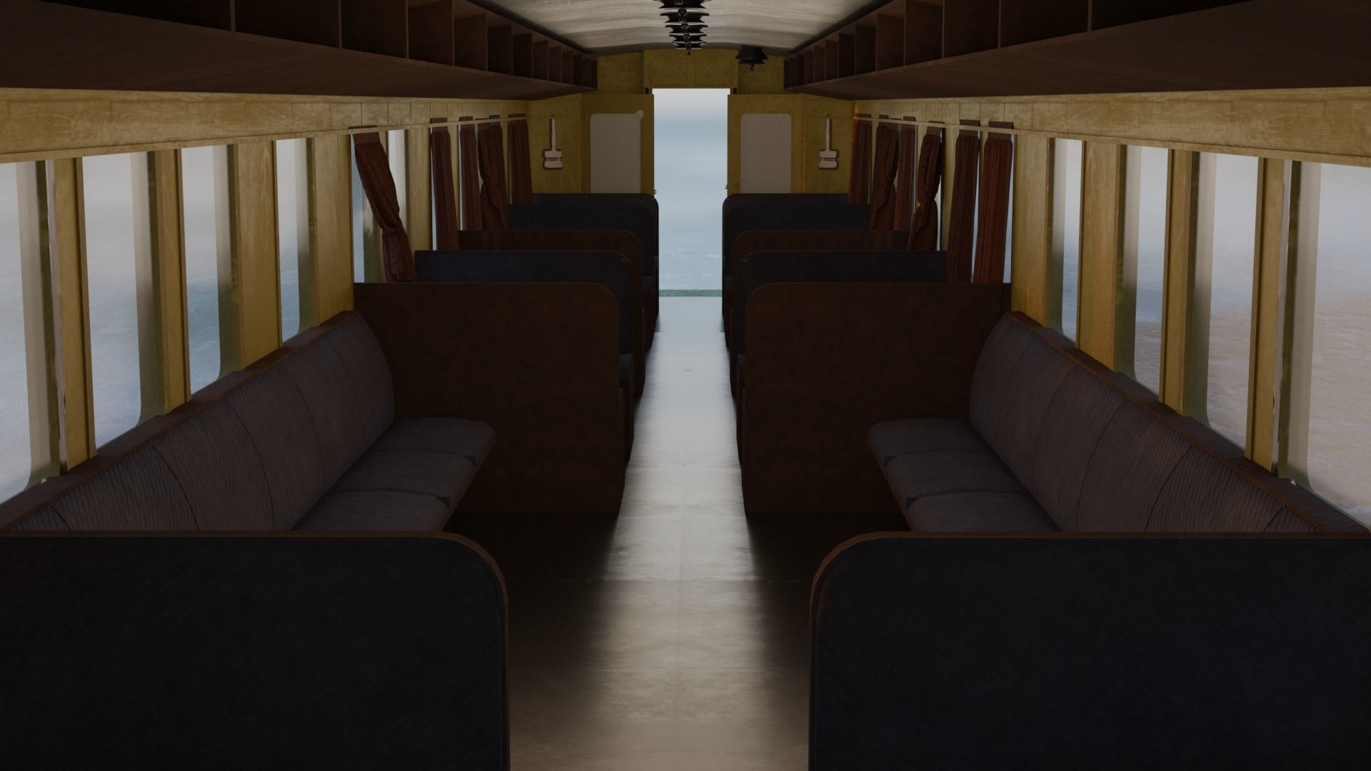 Steam Passengers Car Low-poly 3D model Low-poly 3D model_9