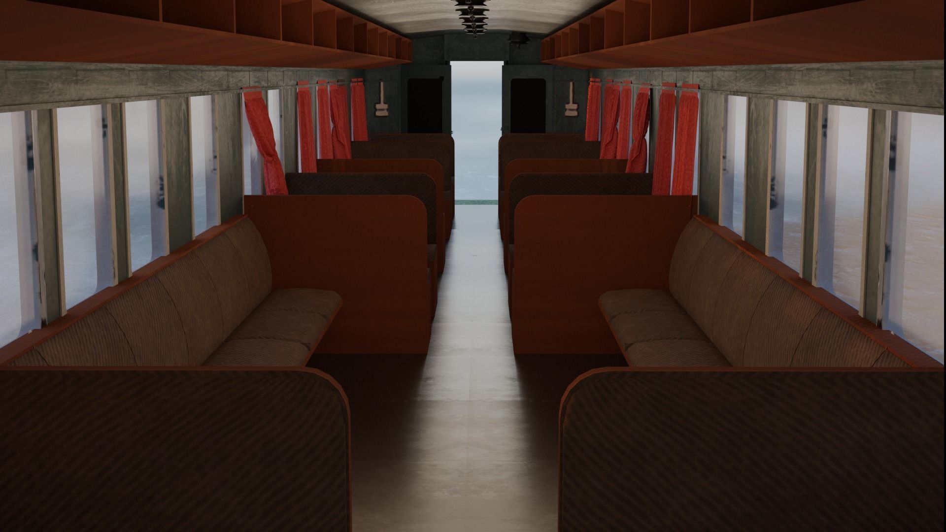 Steam Passengers Car Low-poly 3D model Low-poly 3D model_5