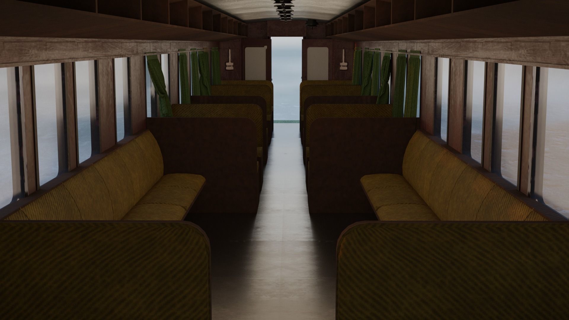 Steam Passengers Car Low-poly 3D model Low-poly 3D model_8