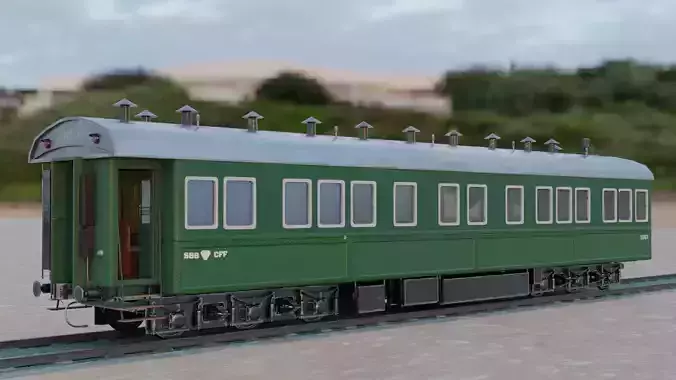 Steam Passengers Car Low-poly 3D model