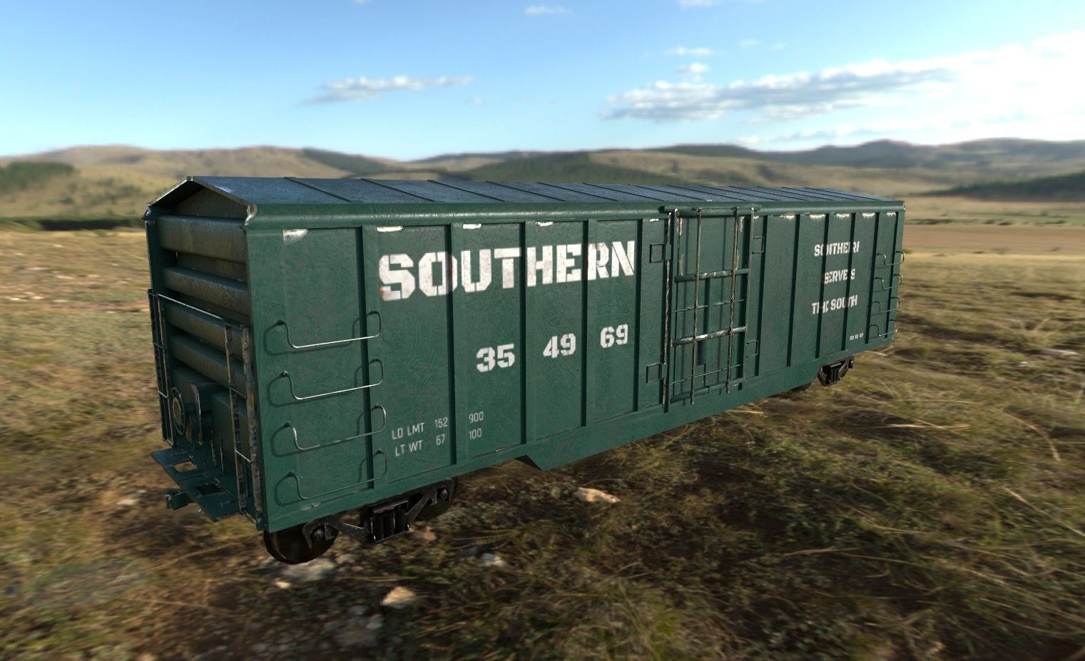 Train Box Car Low-poly 3D model Low-poly 3D model_4