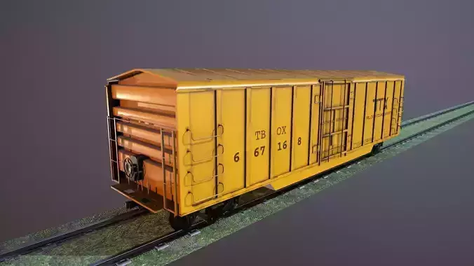 Train Box Car Low-poly 3D model