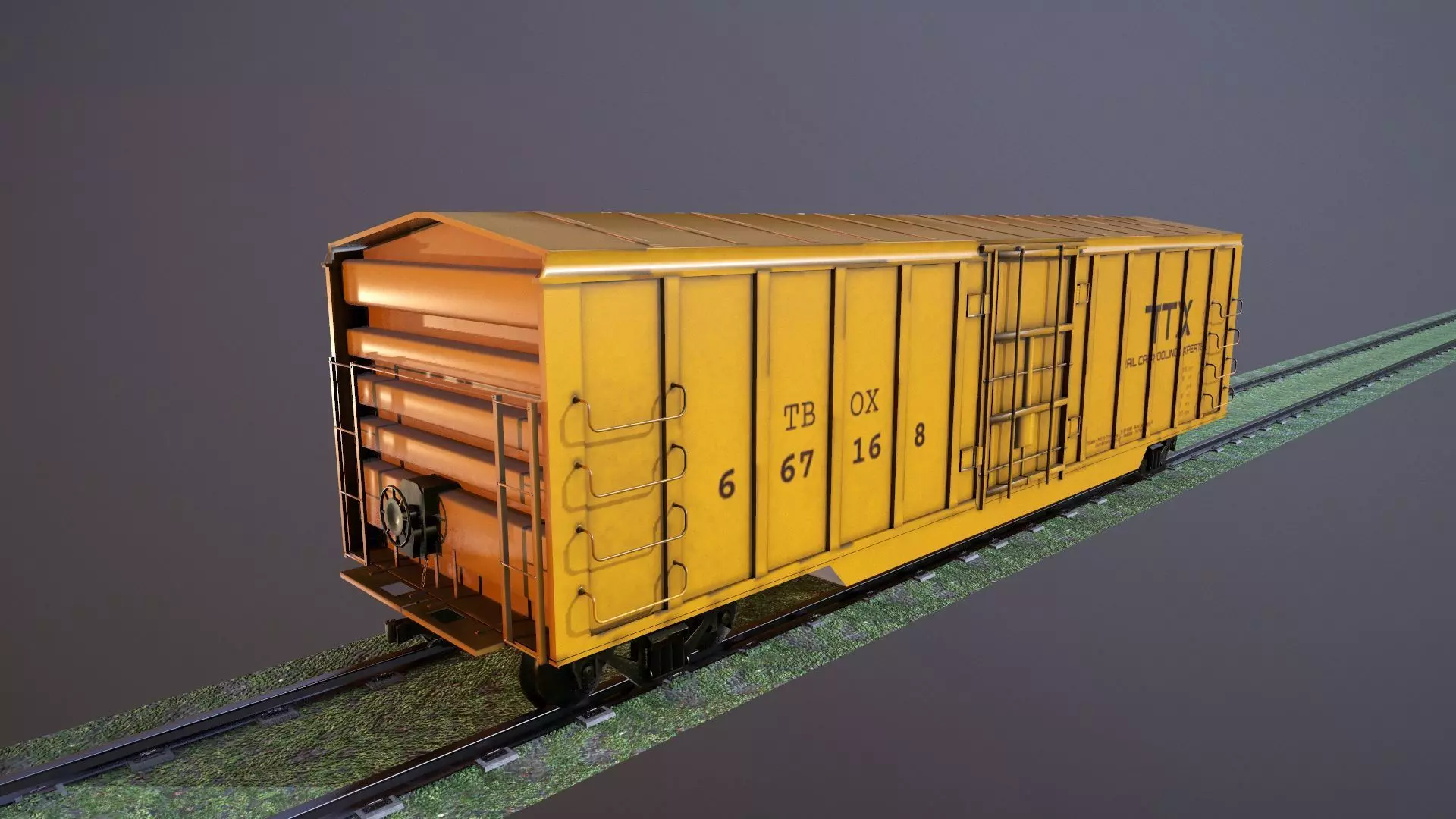 Train Box Car Low-poly 3D model Low-poly 3D model_0