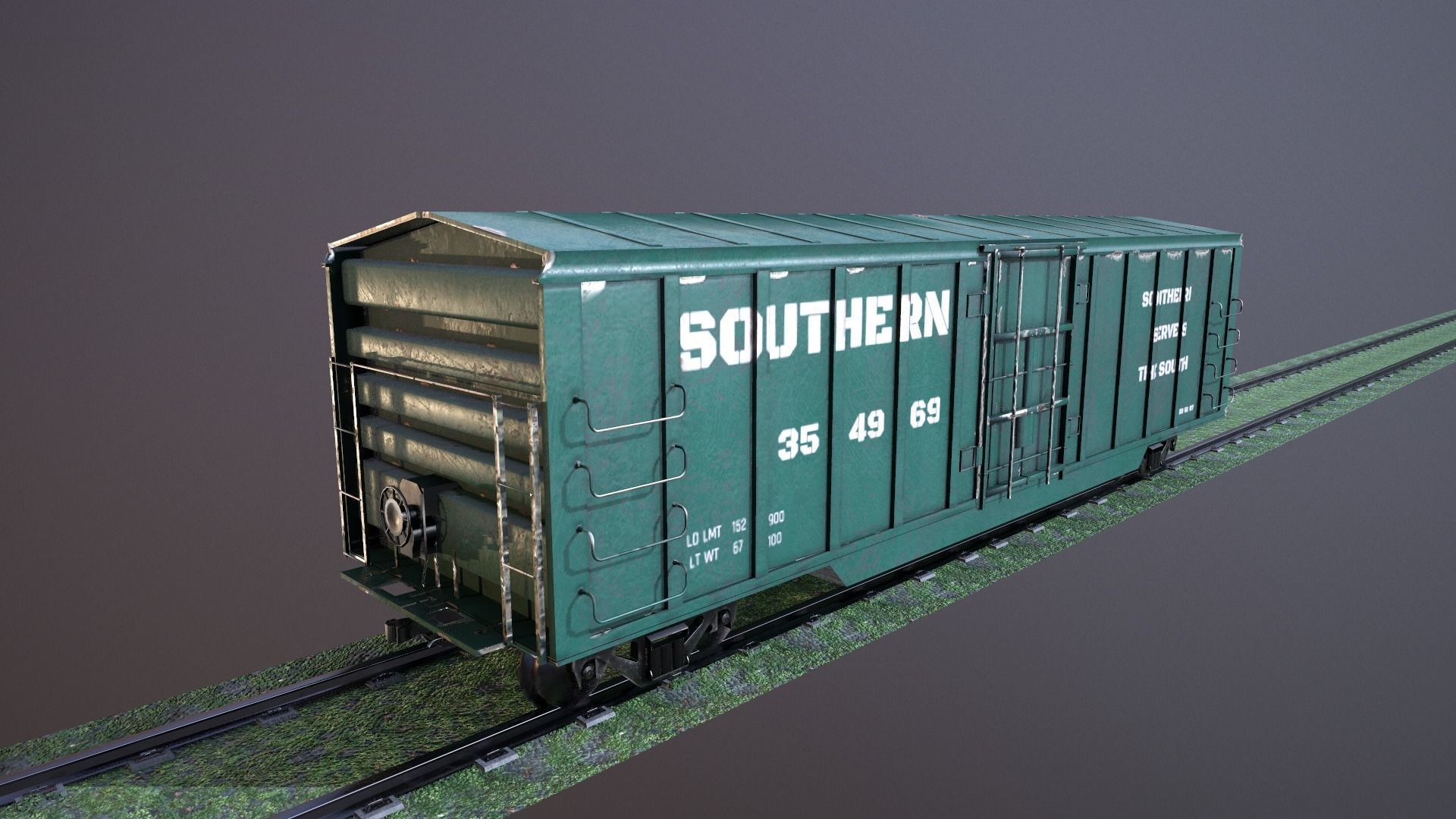Train Box Car Low-poly 3D model Low-poly 3D model_8