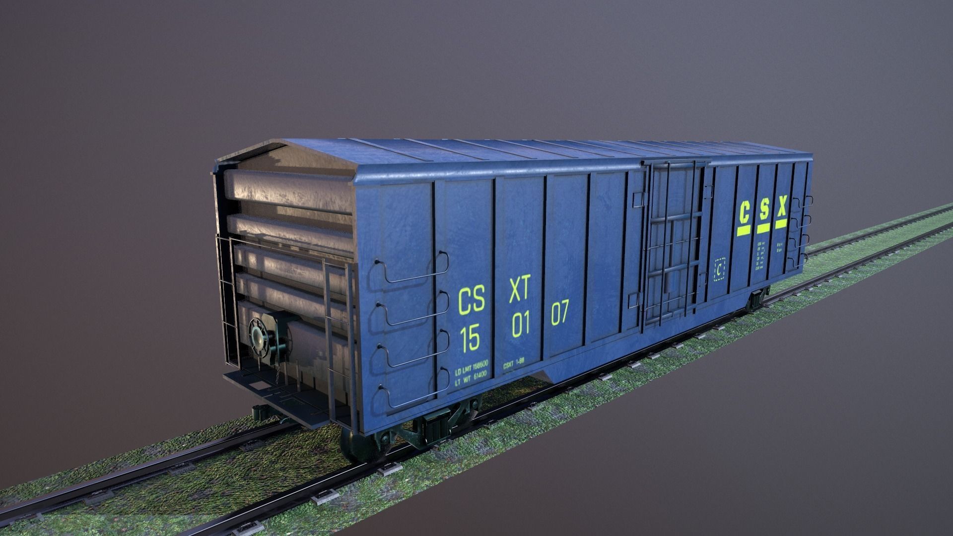 Train Box Car Low-poly 3D model Low-poly 3D model_7