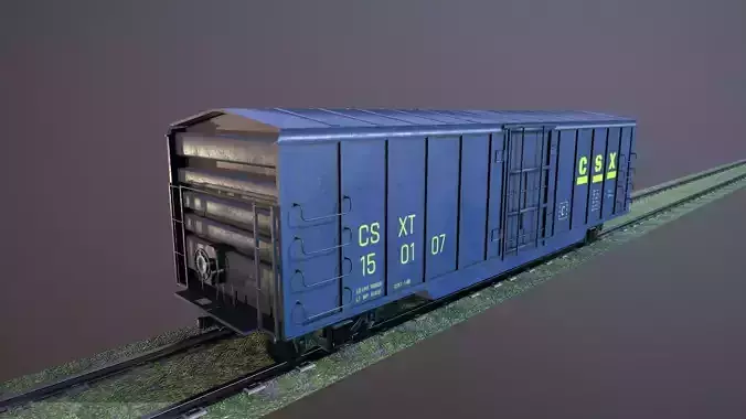 Train Box Car Low-poly 3D model Low-poly 3D model