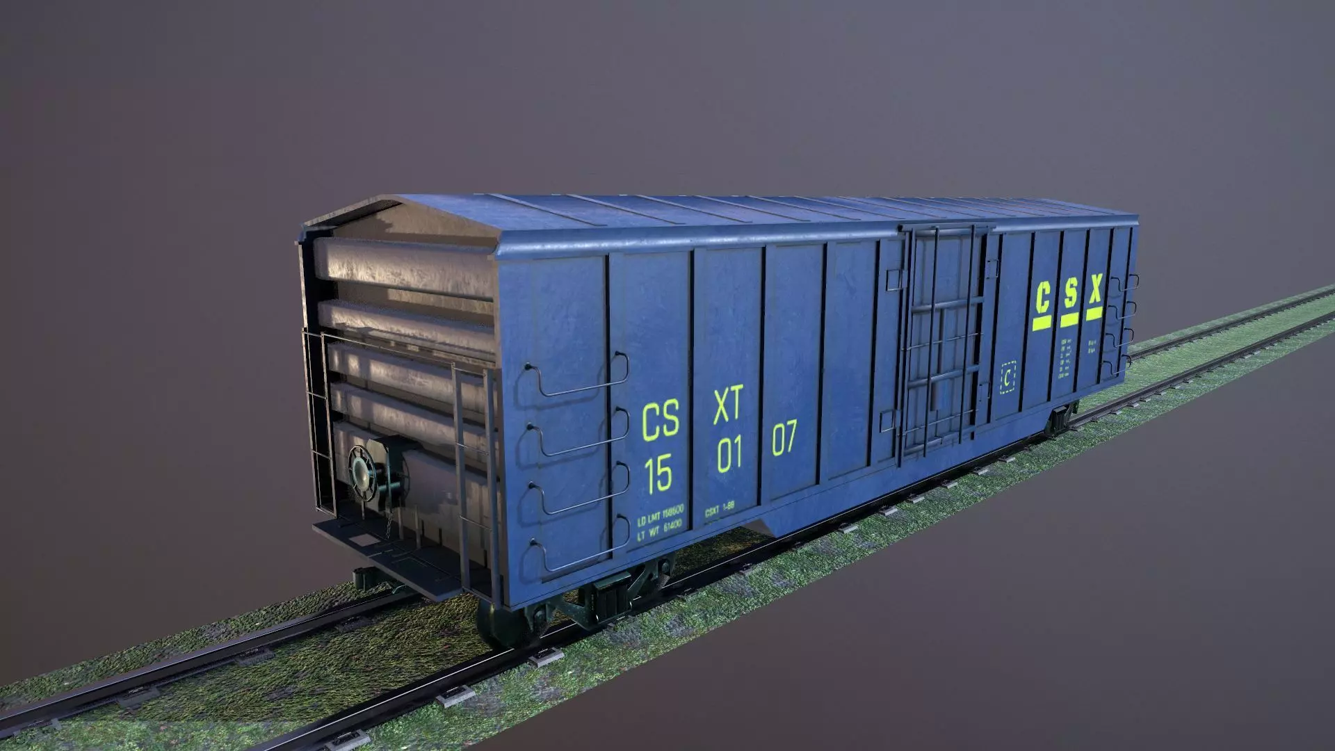 Train Box Car Low-poly 3D model Low-poly 3D model_0