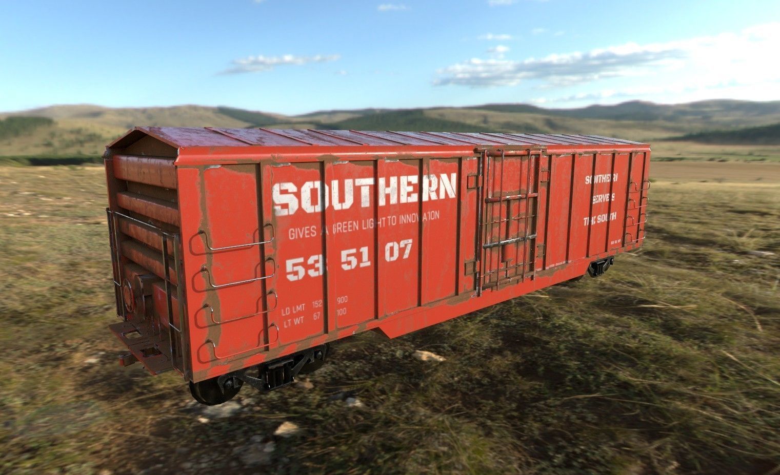Train Box Car Low-poly 3D model Low-poly 3D model_5
