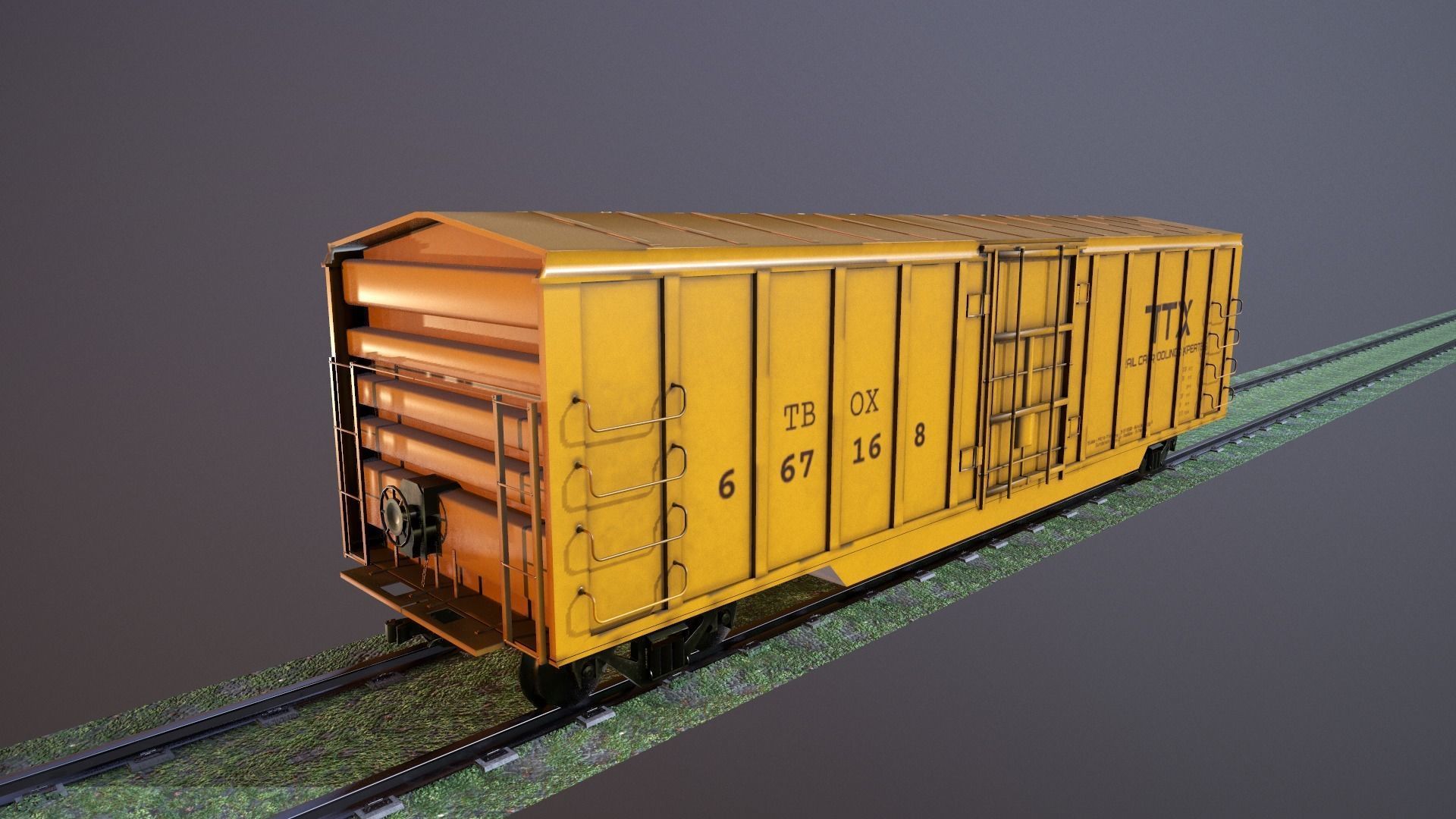 Train Box Car Low-poly 3D model Low-poly 3D model_9