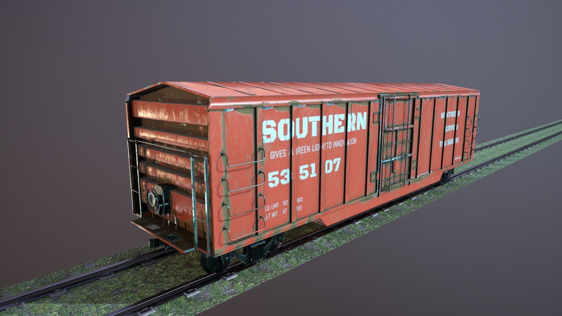 Train Box Car Low-poly 3D model Low-poly 3D model_6