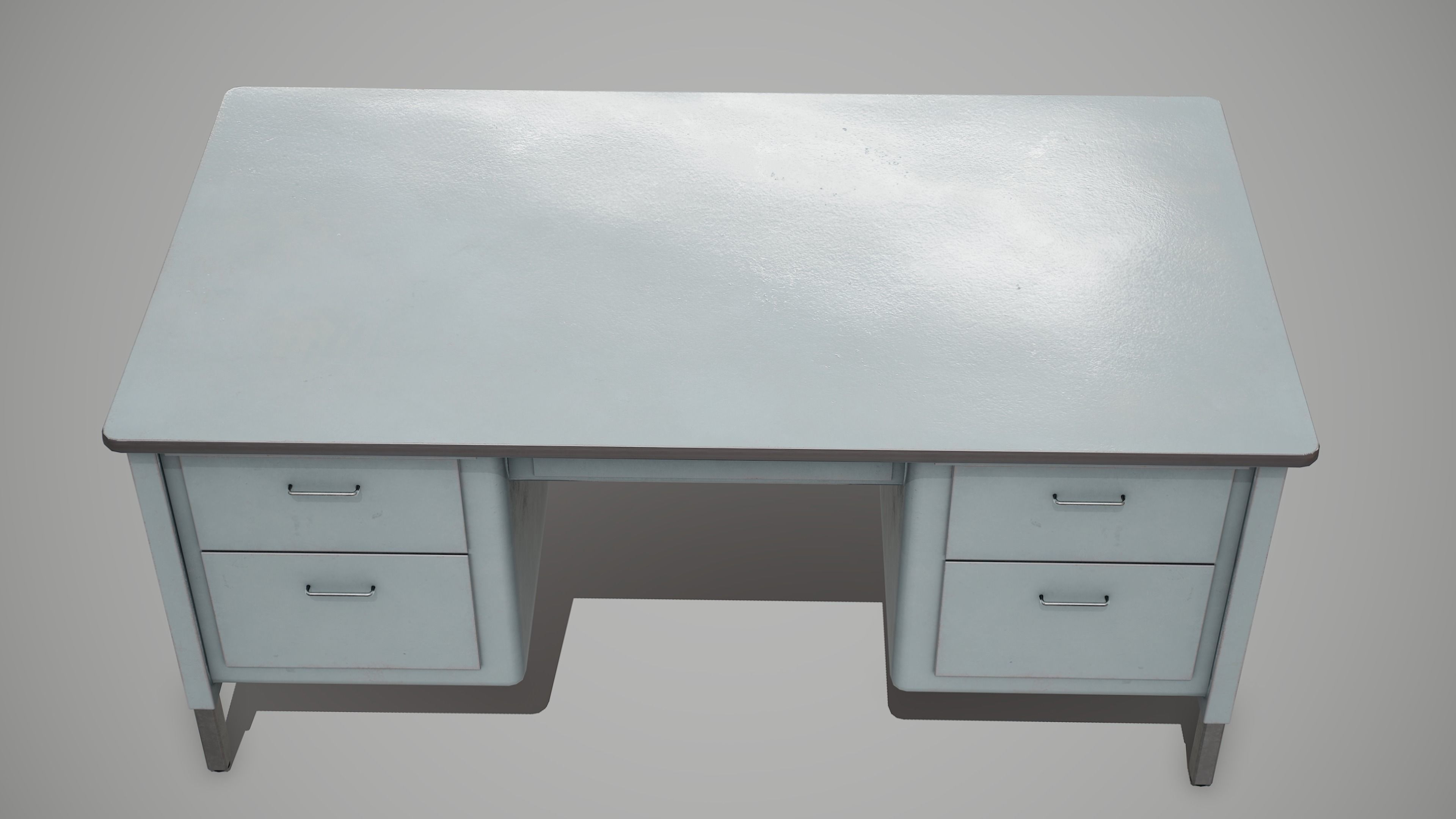 Metal Desk table Low-poly 3D model_7